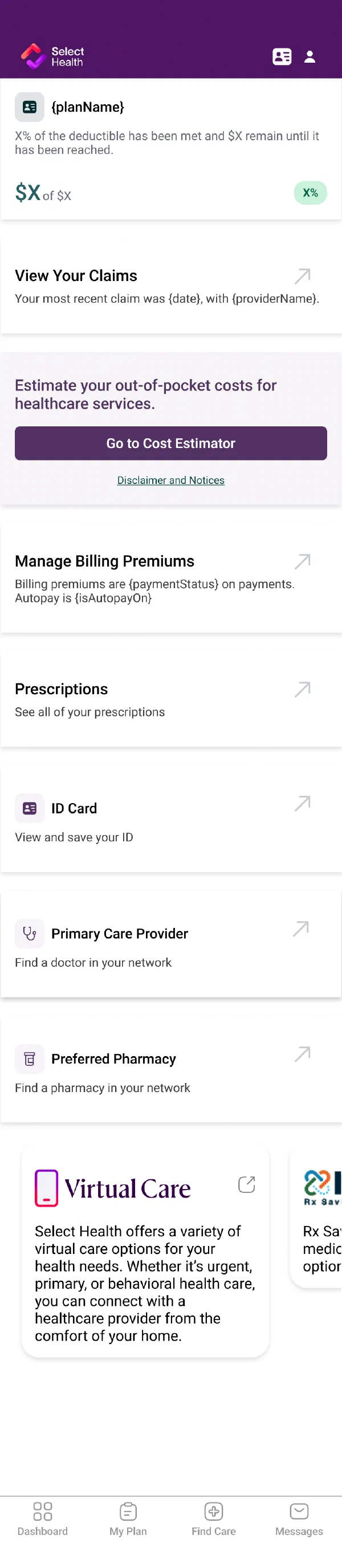 Member dashboard